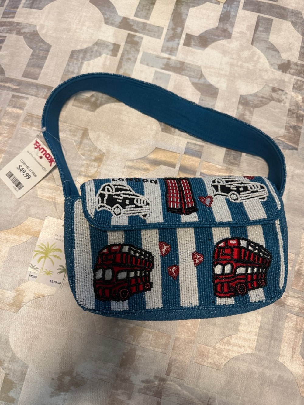 Beaded bag london Red Double-Decker Bus